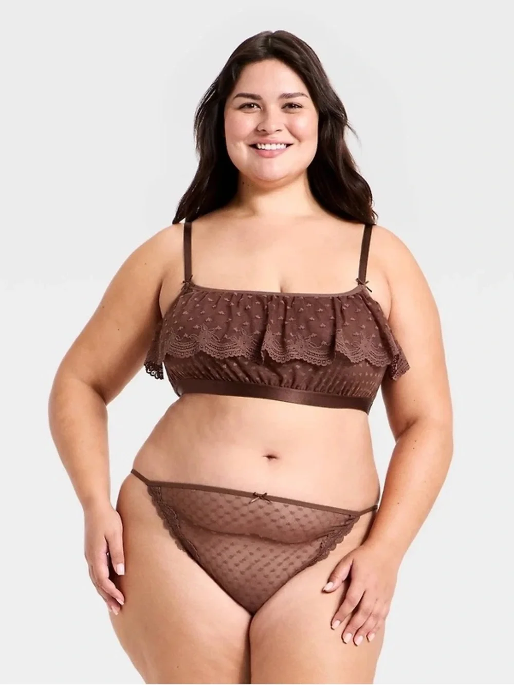 Women's Heart Lace Bralette & Cheeky Set - Wild Fable™
